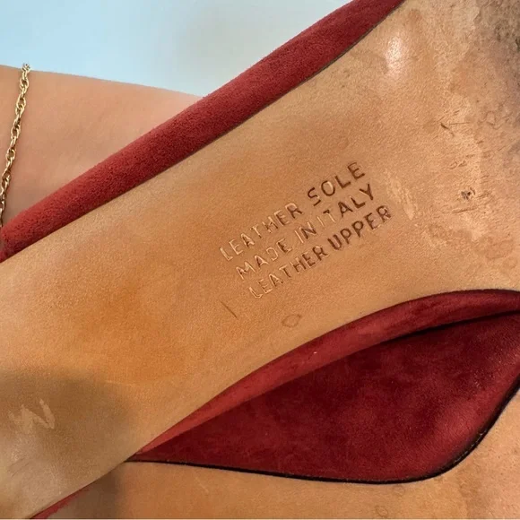 Salvatore Ferragamo Red Suede Women's Heels - Picture 8 of 10